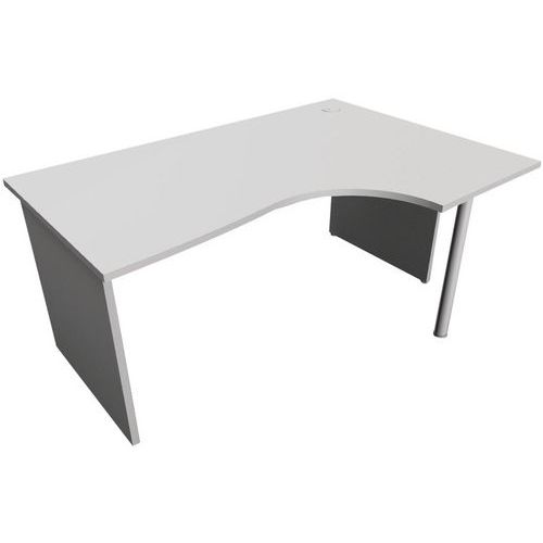 Kompakter Schreibtisch - Untergestell mit Wangen - Grau - Manutan Expert