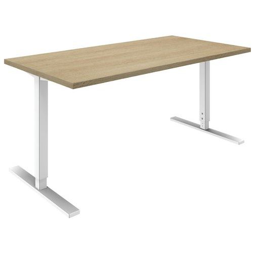 Gerader Schreibtisch aus Eiche mit verstellbaren Beinen - IDEA