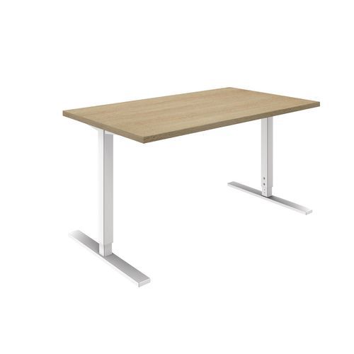 Bureau droit en chêne pieds ajustables - IDEA Bureau droit en chêne pieds ajustables - IDEA