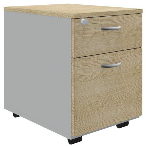 Rollcontainer Air/Pure/Ticka, Werkstoff: Melaminbeschichtet, Gesamthöhe: 58 cm, Anzahl Schubladen: 2