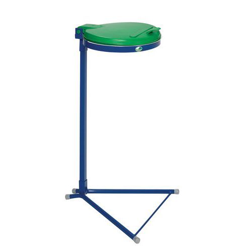 Müllsackständer, Standardausführung in Blau mit Deckel – 120 l Müllsackständer, Standardausführung in Blau mit Deckel – 120 l