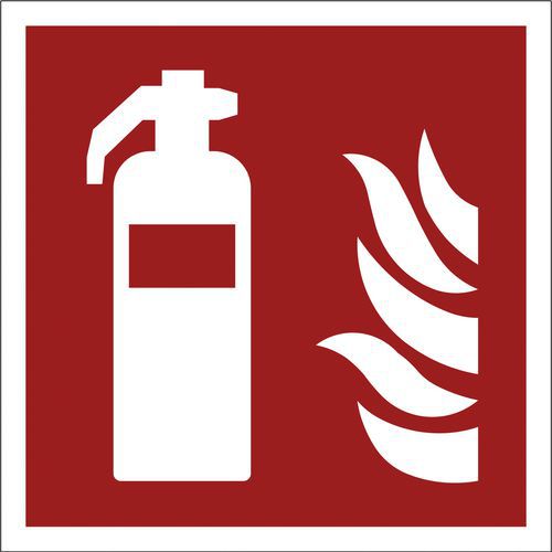 Brandschutzzeichen ISO 7010, 200 x 200 mm, Feuerlöscher