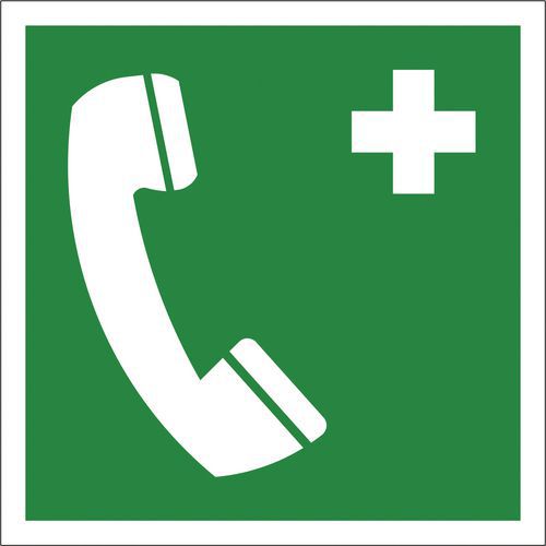 Rettungszeichen, ISO 7010, 150 x 150 mm, Notruftelefon
