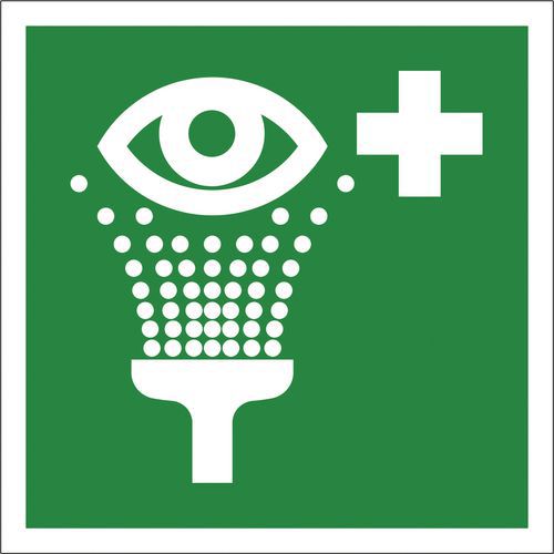 Rettungszeichen, ISO 7010, 150 x 150 mm, Augenspüleinrichtung