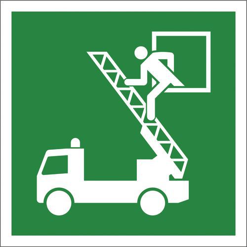 Rettungszeichen, ISO 7010, 150 x 150 mm, Rettungsausstieg