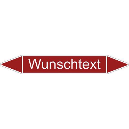 Rohrmarkierer (DIN 2403), Grund rot / Schrift weiss, ohne Schutzlaminat
