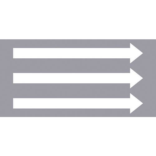 Kennzeichnungsband mit Fliessrichtungspfeilen (DIN 2403), grau mit weissen Pfeilen