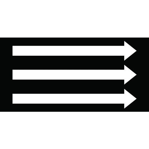 Kennzeichnungsband mit Fliessrichtungspfeilen (DIN 2403), schwarz mit weissen Pfeilen