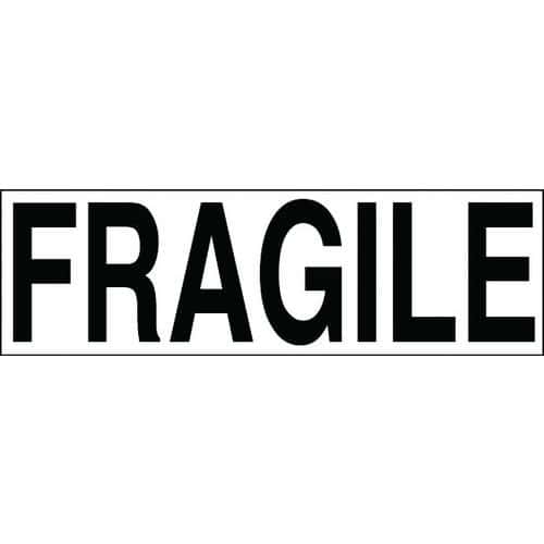 Étiquettes adhésives d'expédition Fragile (texte)