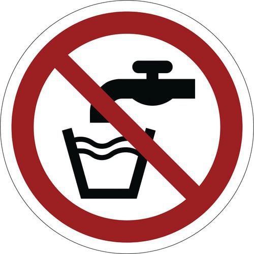 Verbotszeichen ISO 7010, Kein Trinkwasser, Kunststoff-Folie, selbstklebend