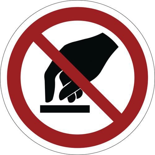 Panneau d'interdiction ISO 7010, Ne pas toucher, PVC, Autocollant