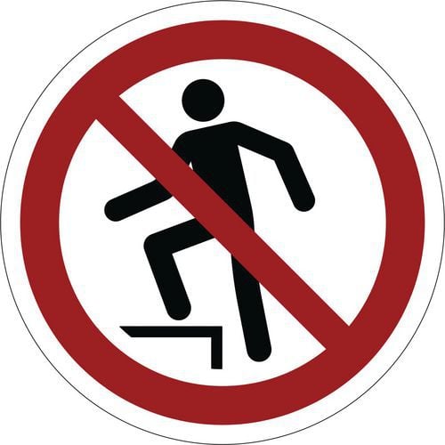 Panneau d'interdiction ISO 7010, Interdiction de marcher sur la surface, PVC, Autocollant