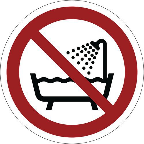 Verbotszeichen ISO 7010, Verbot, dieses Gerät in der Badewanne