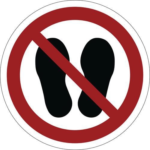Panneau d'interdiction ISO 7010, Défense d'entrer avec des chaussures, Plastique rigide
