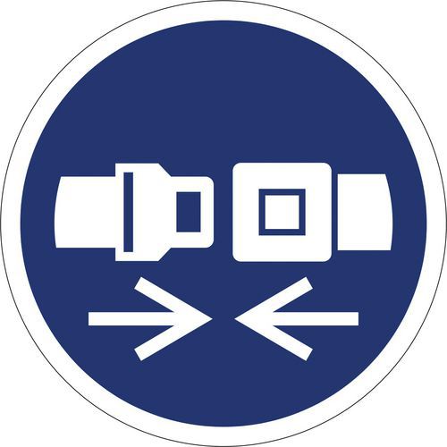 Panneaux d'obligation ISO 7010, Attacher la ceinture de sécurité, PVC, Adhésif