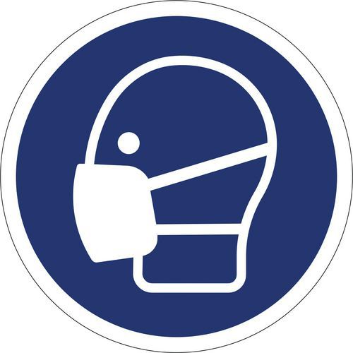Gebotszeichen ISO 7010, Maske benutzen, Kunststoffschild