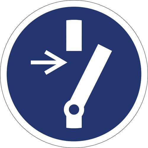 Gebotszeichen ISO 7010, Vor Wartung oder Reparatur freischalten, Kunststoffschild