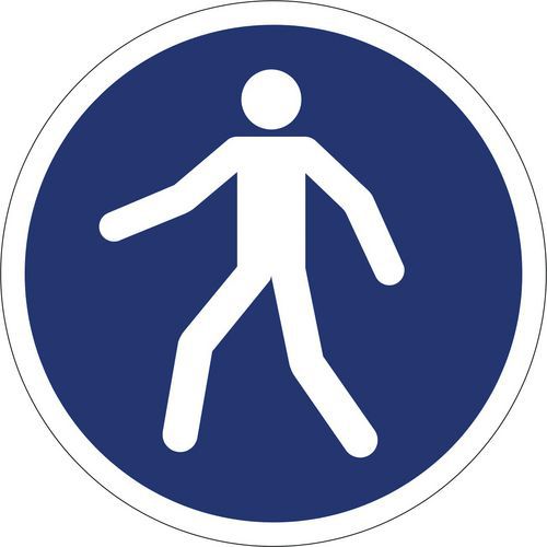 Gebotszeichen ISO 7010, Fussgängerweg benutzen, Kunststoffschild