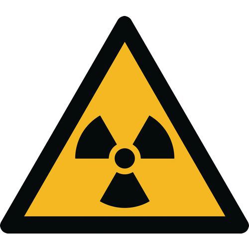 Panneaux de danger ISO 7010, Danger matières radioactives, PVC, Autocollant