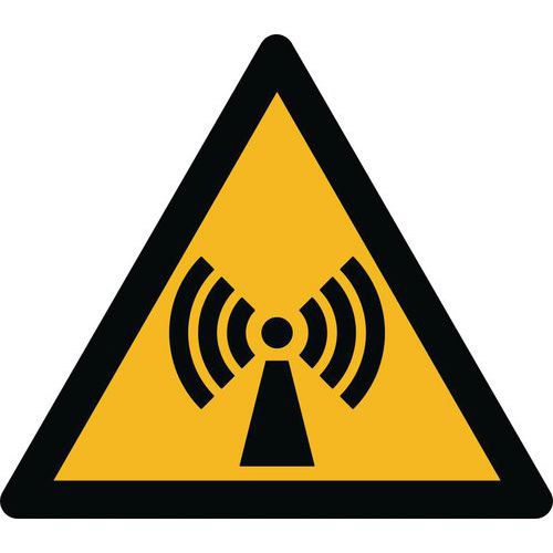 Warnzeichen ISO 7010, Warnung vor nicht ionisierender Strahlung, Kunststoff-Folie, selbstklebend
