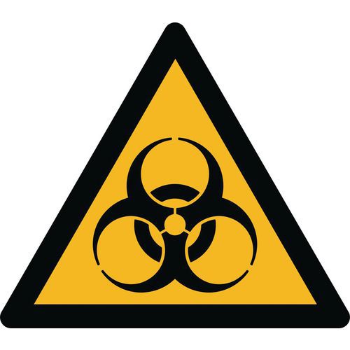 Panneaux de danger ISO 7010, Danger risque biologique, PVC, Autocollant