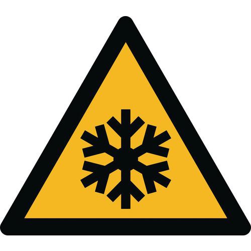 Panneaux de danger ISO 7010, Basses températures, conditions de gel, PVC, Autocollant