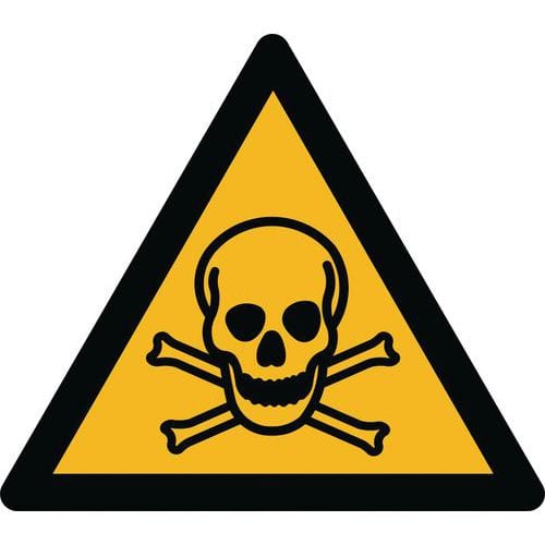 Warnzeichen ISO 7010, Warnung vor giftigen Stoffen, Kunststoff-Folie, selbstklebend