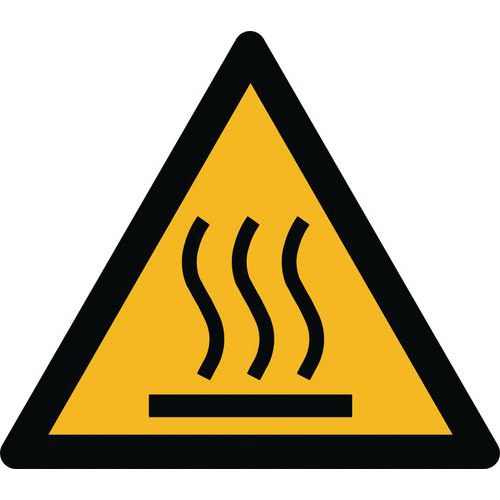 Warnzeichen ISO 7010, Warnung vor heisser Oberfläche, Kunststoff-Folie, selbstklebend