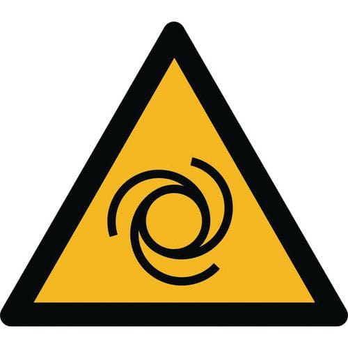 Warnzeichen ISO 7010, Warnung vor automatischem Anlauf, Kunststoff-Folie, selbstklebend