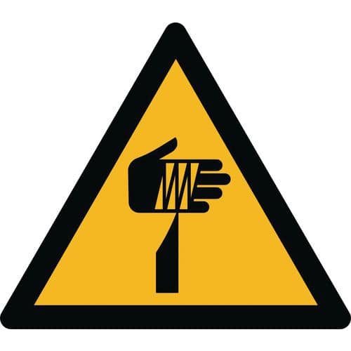 Panneaux de danger ISO 7010, Danger éléments pointus, PVC, Autocollant