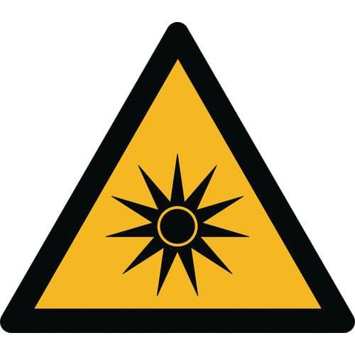 Warnzeichen ISO 7010, Warnung vor optischer Strahlung, Kunststoffschild