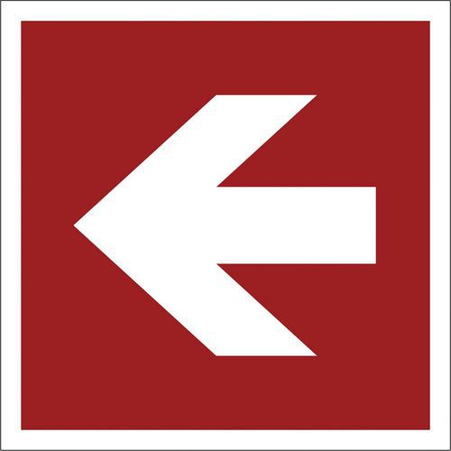 Brandschutzzeichen ISO 7010, 200 x 200 mm, Richtungspfeil links