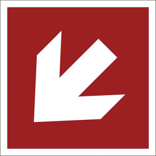 Panneaux anti-incendie ISO 7010, Flèche à gauche 45°