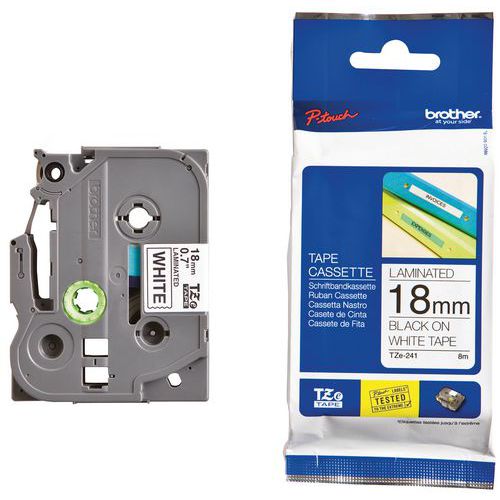 Cassette de ruban pour étiqueteuse Brother - Largeur 18 mm