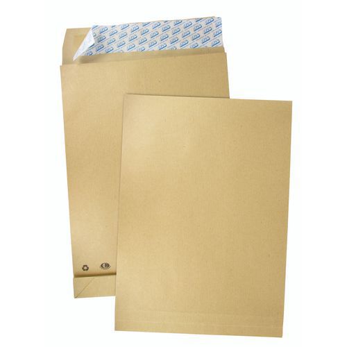 Versandtasche aus braunem Kraftpapier 120 g - mit 3 cm langen Falten - 50 Stück