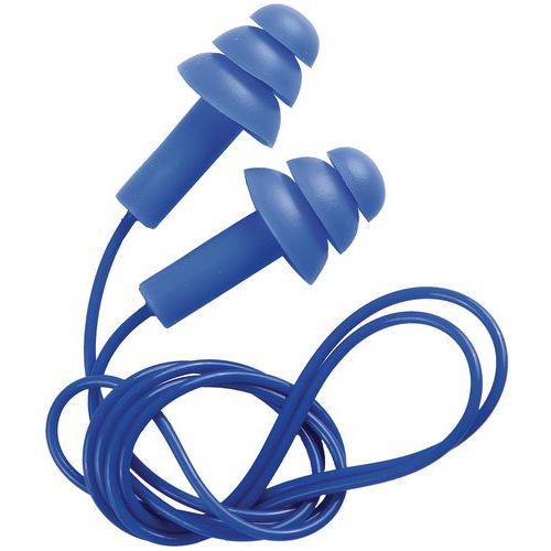 Bouchons d’oreilles réutilisables avec cordelette - Manutan Bouchons d’oreilles réutilisables avec cordelette - Manutan