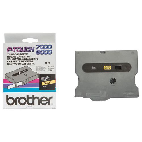 Cassette de ruban pour étiqueteuse Brother - Largeur 6 mm