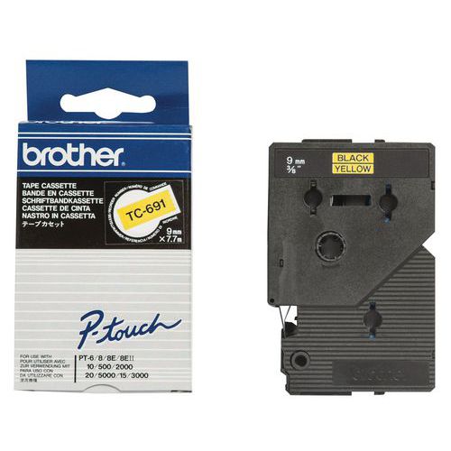 Cassette de ruban pour étiqueteuses Brother - Largeur 9 mm