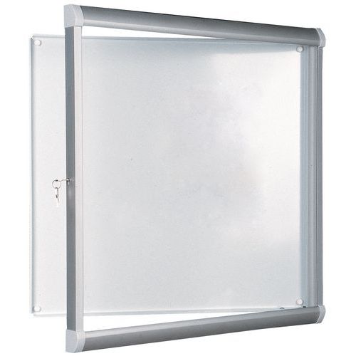 Design-Innenvitrine - Rückwand aus Aluminium - Tür aus Sicherheitsglas Design-Innenvitrine - Rückwand aus Aluminium - Tür aus Sicherheitsglas