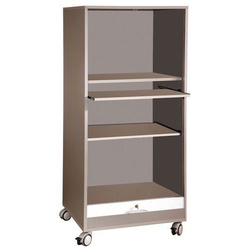 Mobiler Computerschrank mit Rollladen Mobiler Computerschrank mit Rollladen