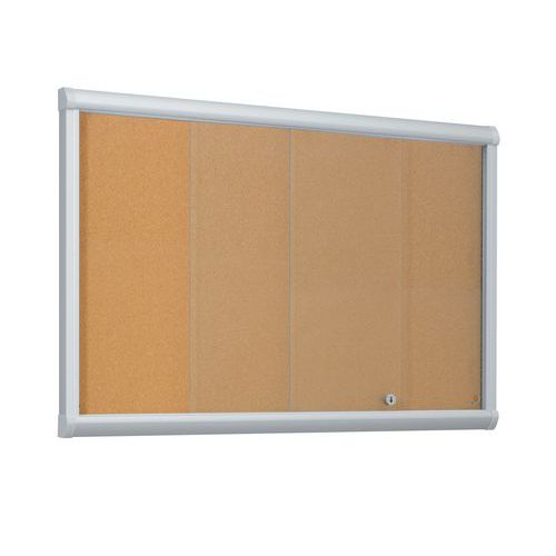 Innenvitrine mit Schiebetüren Leader - Korkrückwand - Tür aus Sicherheitsglas