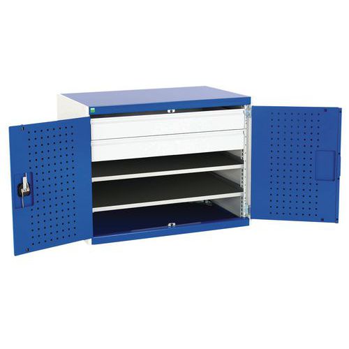 Armoire basse Perfo SMF - tablette et tiroir - Bott