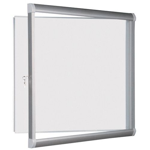 Design-Innenvitrine - Rückwand aus Aluminium - Tür aus Sicherheitsglas Design-Innenvitrine - Rückwand aus Aluminium - Tür aus Sicherheitsglas