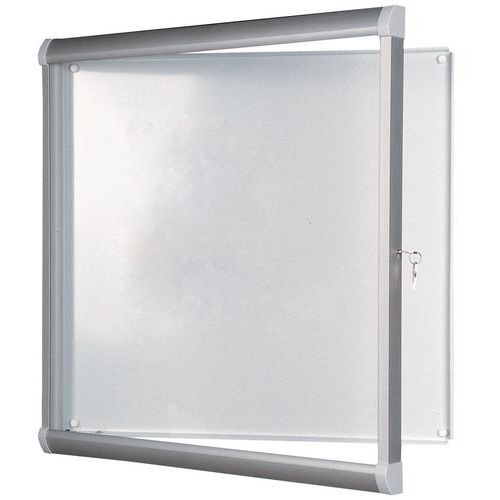 Design-Innenvitrine - Rückwand aus Aluminium - Tür aus Sicherheitsglas Design-Innenvitrine - Rückwand aus Aluminium - Tür aus Sicherheitsglas