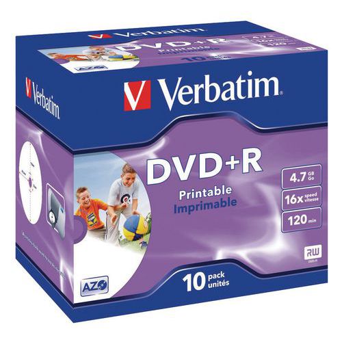DVD+R imprimable 16X - Lot de 10 Verbatim