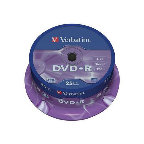 DVD+R 16X Matt Silver - Lot de 25 & 50 - Verbatim