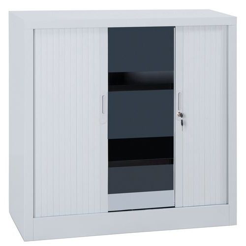 Niedriger Rollladenschrank im Set - Breite 120 cm - Manutan, Gesamthöhe: 105 cm, Gesamtbreite: 120 cm
