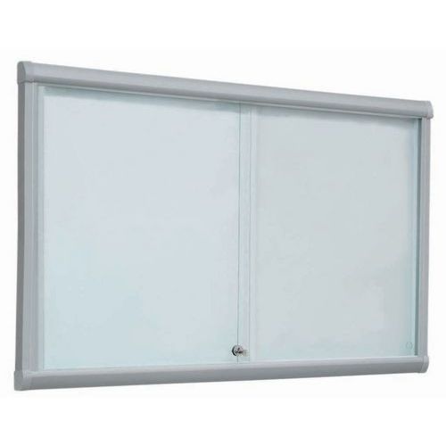 Innenvitrine mit Schiebetüren Leader - Aluminiumrückwand - Tür aus Sicherheitsglas