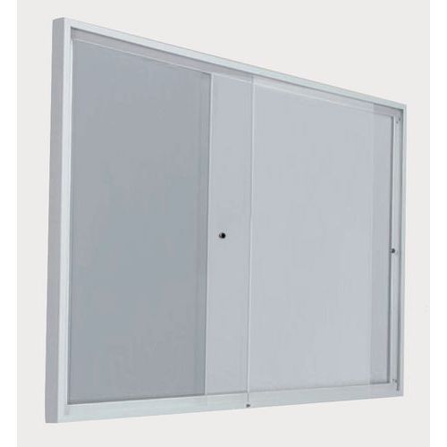 Innenvitrine mit Schiebetür - Aluminiumrückwand - Plexiglastür