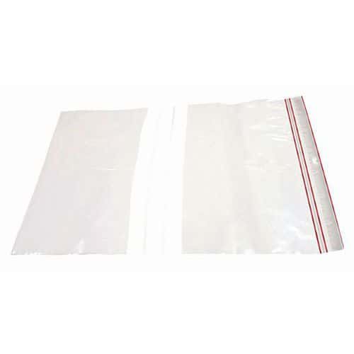 Sachet plastique Minigrip® - 60 µm - À bandes blanches - Avec trou d'aération